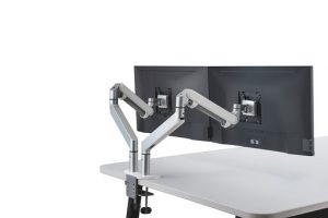 Dubbele monitor-arm met gasveer