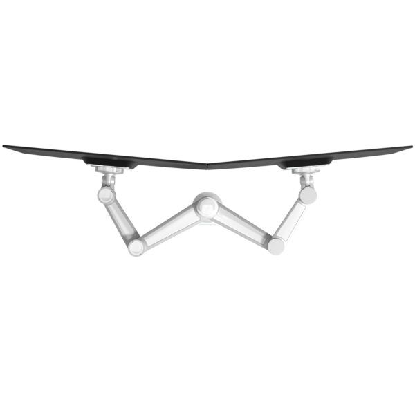 Dubbele monitor-arm met gasveer-zilver